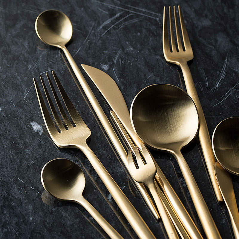 304 stainless steel cutlery set - includes forks, spoons, dessert spoons, chopsticks, and spoons - perfect for main courses, coffee, western cuisine, and steak. cross-border hot seller!