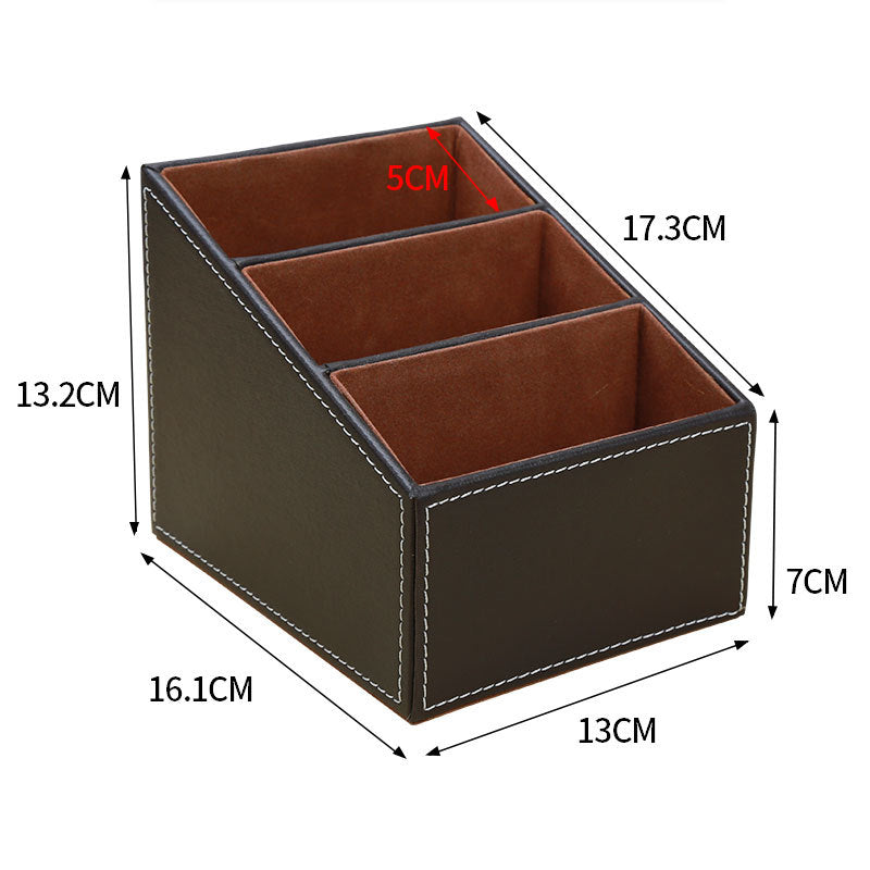 Creative Office Storage Box Modern Simple Desktop Leather Remote Control Finishing Box Partition Learning Stationery Shelf