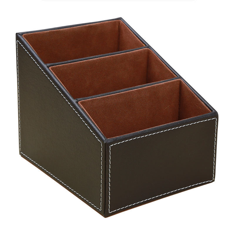 Creative Office Storage Box Modern Simple Desktop Leather Remote Control Finishing Box Partition Learning Stationery Shelf