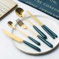 scandinavian ceramic handle fork coffee spoon stainless steel tableware mooncake knife and fork dark green steak knife and fork spoon