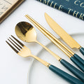 scandinavian ceramic handle fork coffee spoon stainless steel tableware mooncake knife and fork dark green steak knife and fork spoon