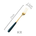 scandinavian ceramic handle fork coffee spoon stainless steel tableware mooncake knife and fork dark green steak knife and fork spoon