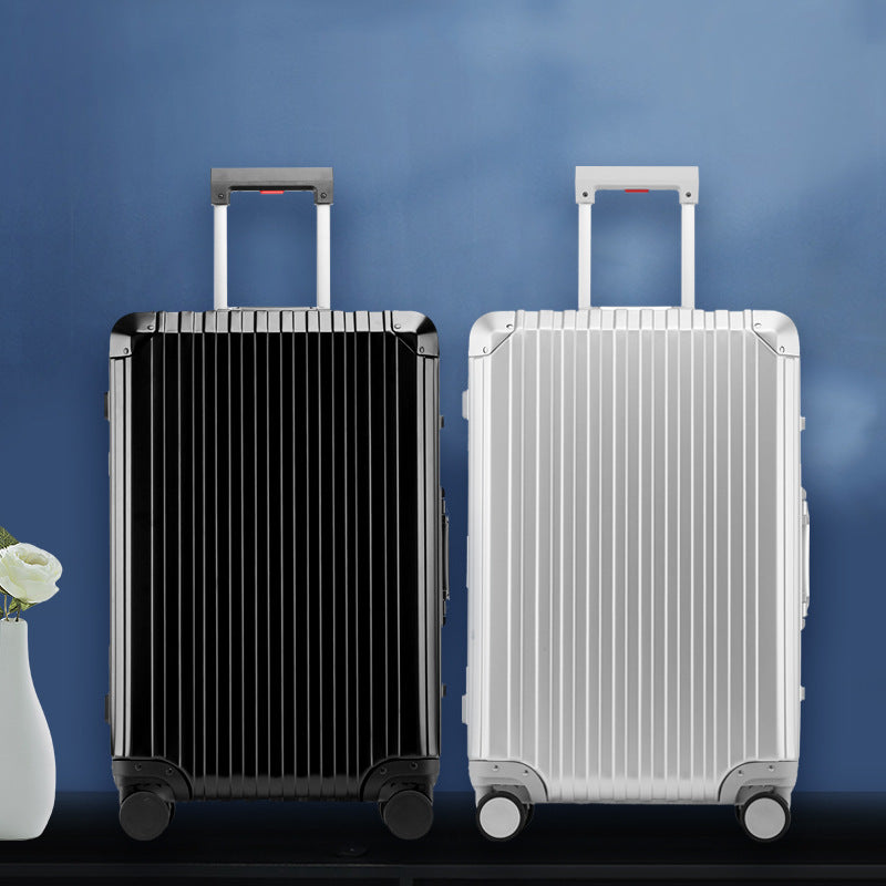 New all-aluminum magnesium alloy trolley case Universal wheel all-aluminum suitcase 20-inch boarding suitcase 28-inch metal case