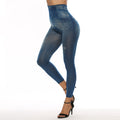Xs-2xl imitation denim leggings for women -  &  bestseller - printed cropped pants - hot-selling cross-border women's apparel