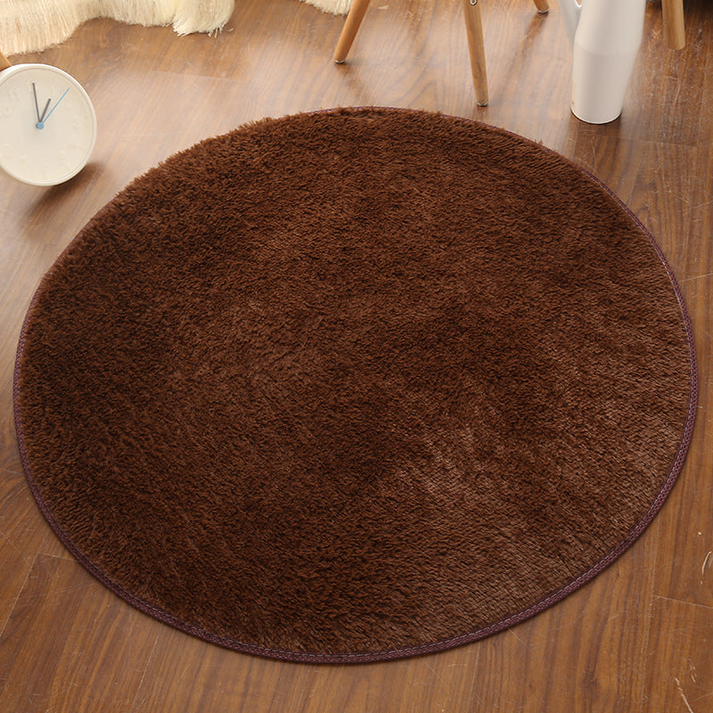 Silk wool round rug, floor mat, living room bedroom carpet, bedside mat, foot mat, computer chair pad, yoga mat