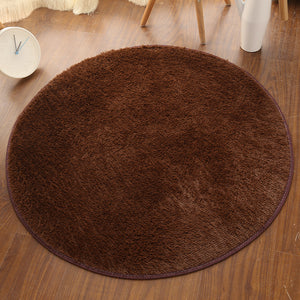 Silk wool round rug, floor mat, living room bedroom carpet, bedside mat, foot mat, computer chair pad, yoga mat