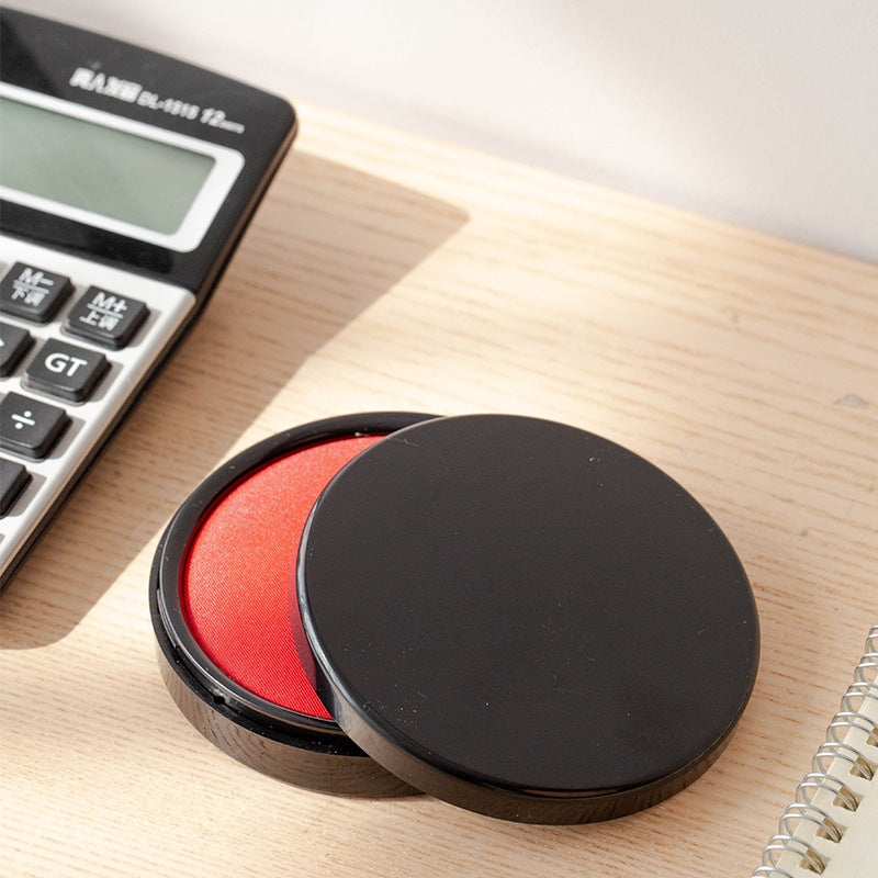 Deli 9868 fast-drying waterproof printing pad fast-drying printing mud accounting financial supplies red printing pad plastic box wholesale