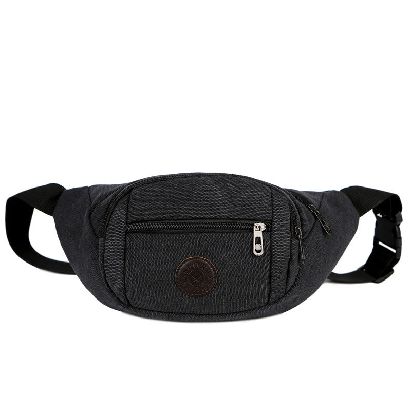 Cross-border fanny pack Men's outdoor sports Mountaineering Men's breast bag Canvas mobile phone bag Construction site work cashier messenger bag