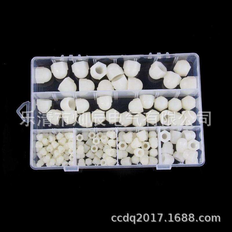 Cross-border 145pcs steel bar protective cap black rubber hexagonal nut cover box M4-M12 bolt cover