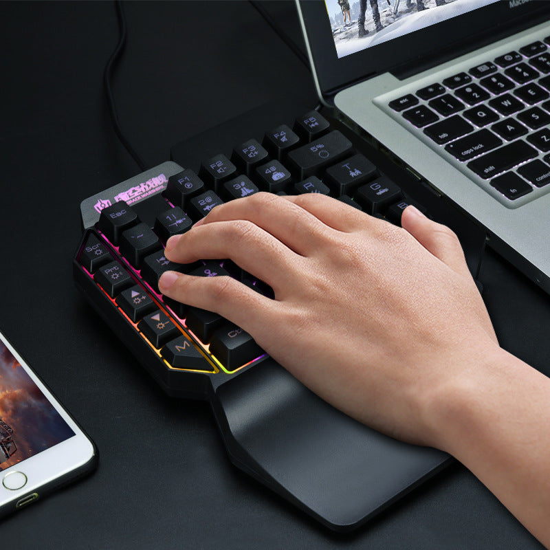Shibadu f6 one-handed keyboard gun god throne left-hand mechanical feel gaming keyboard amazon ebay cross-border