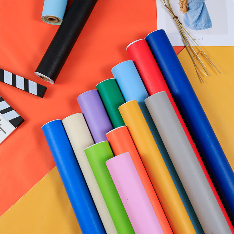 Solid color thickened wallpaper plain color self-adhesive candy color matte Boeing film furniture renovation sticker matte waterproof sticker