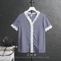2025 amazon summer plaid chiffon base layer top - short sleeve lace v-neck blouse - chic & stylish for work and play