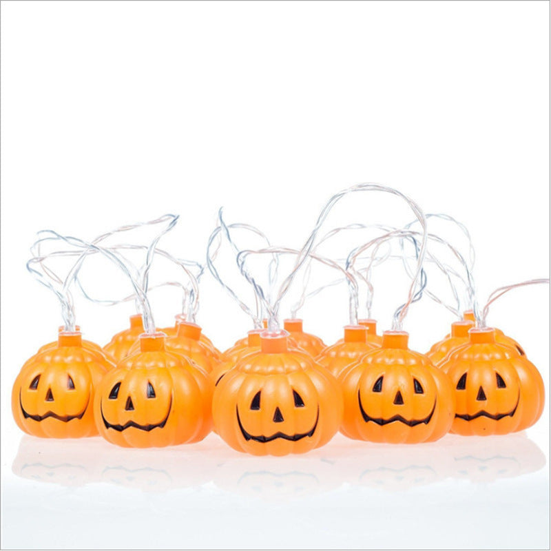 Hot-selling LED pumpkin light string Halloween party light string Festive atmosphere decorative battery box LED pumpkin light string