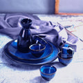 Japanese ceramic kiln turns blue wine set japanese red wine glass wine bottle set yellow wine soju white wine glass sake bottle cup