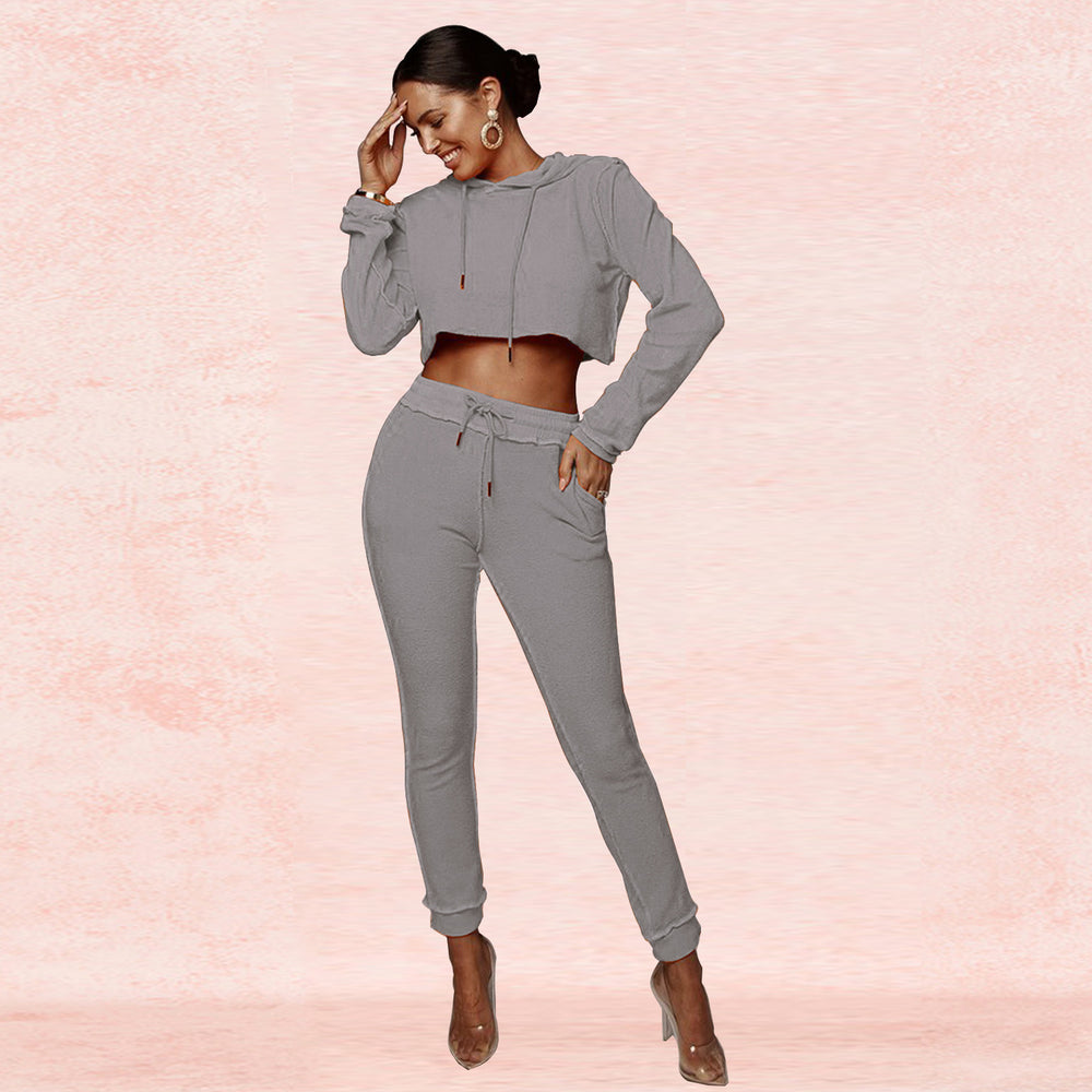 H3276 special offer: no returns or exchanges. please purchase with care. cross-border fashion women's casual activewear two-piece set (sweatshirt & bottoms)