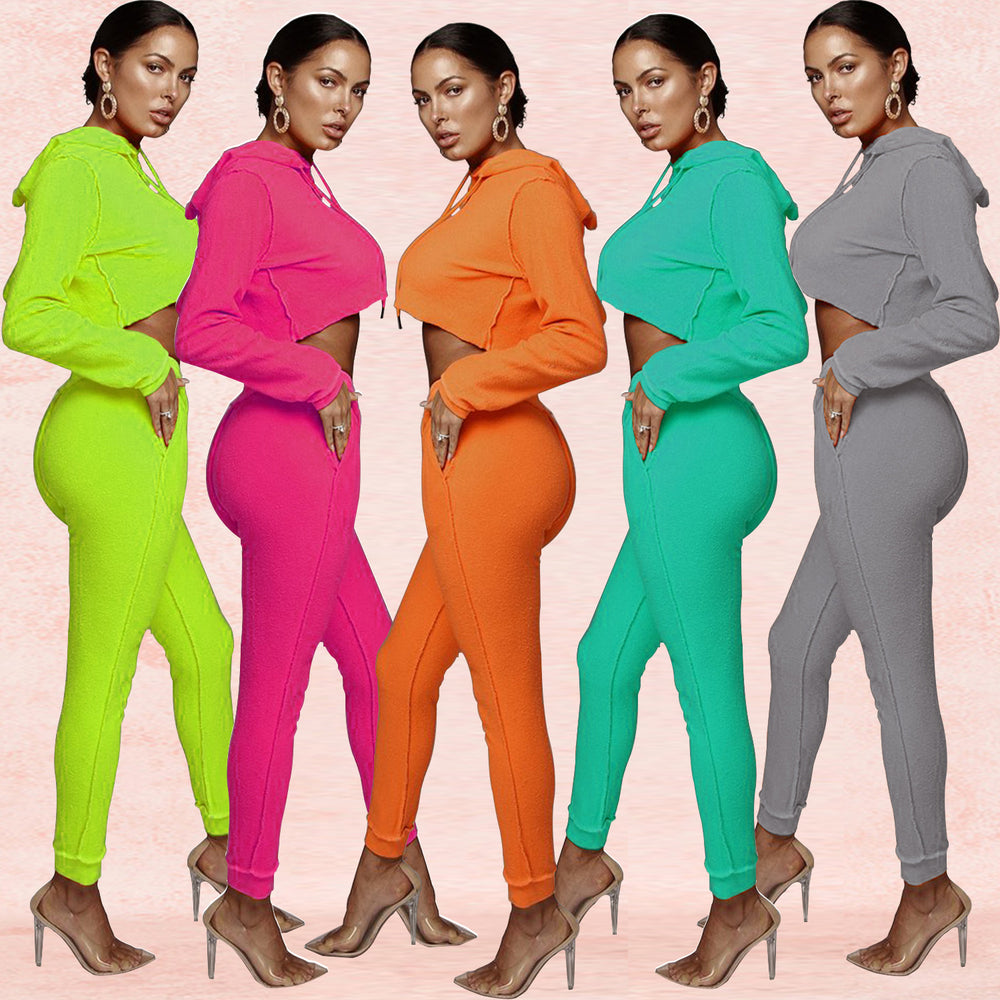 H3276 special offer: no returns or exchanges. please purchase with care. cross-border fashion women's casual activewear two-piece set (sweatshirt & bottoms)