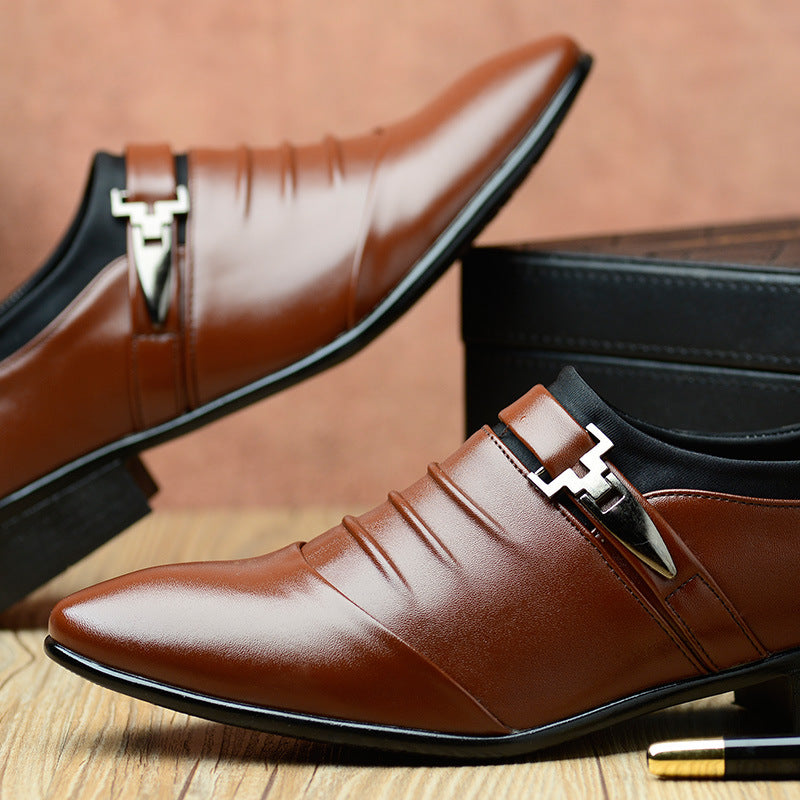 Winter new arrivals: men's slip-on casual shoes, business formal leather shoes, plus size trendy men's footwear - dropshipping available