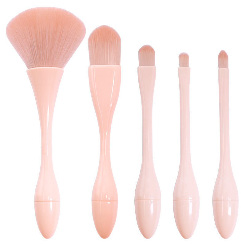 Portable mini makeup brush set - includes foundation, powder, blush, and eyeshadow brushes - all-in-one makeup brush organizer