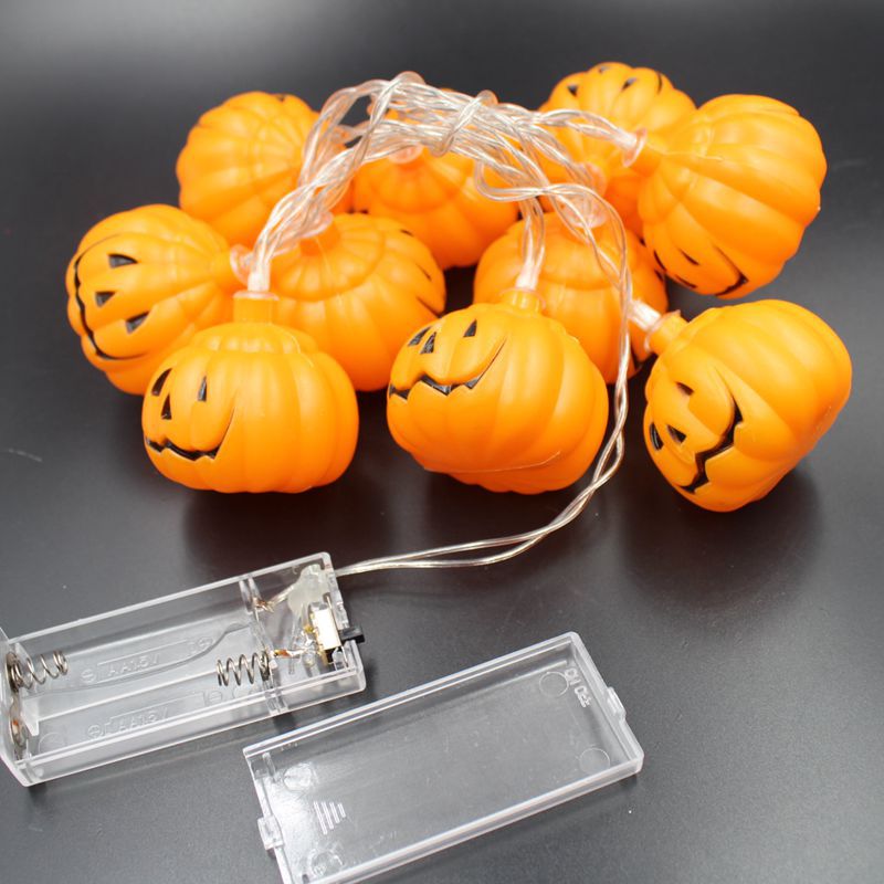 Hot-selling LED pumpkin light string Halloween party light string Festive atmosphere decorative battery box LED pumpkin light string