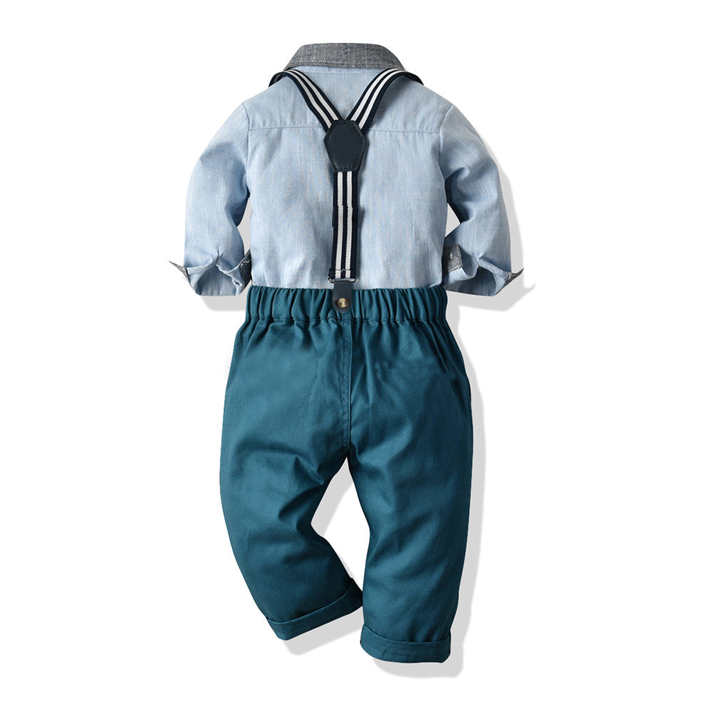 Exportautum new children's clothing kids shirtoutwear dark pants suitin stock