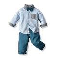Exportautum new children's clothing kids shirtoutwear dark pants suitin stock