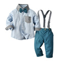 Wholesale autumn new arrivals: kids' long-sleeve shirt & dark trousers set - direct from the source, customizable for export