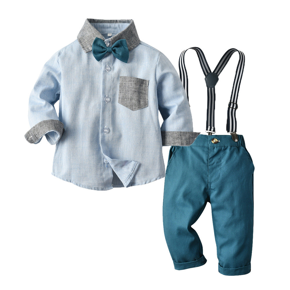 Exportautum new children's clothing kids shirtoutwear dark pants suitin stock