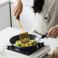 Dark green ceramic stainless steel kitchen utensil set - 7-piece cooking spoon and spatula set - wholesale kitchen gift set