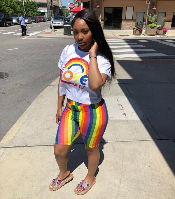 Y5131 European and American fashion women's clothing wholesale, independent station wish  digital printing casual rainbow suit