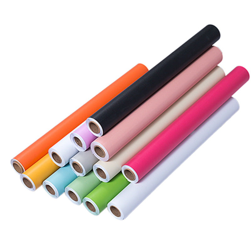 Solid color thickened wallpaper plain color self-adhesive candy color matte Boeing film furniture renovation sticker matte waterproof sticker