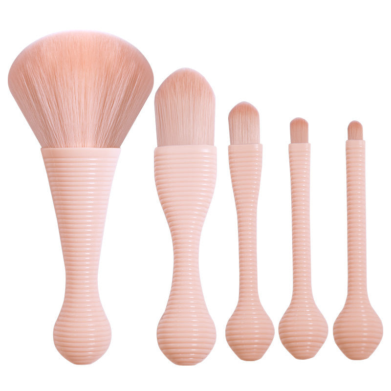 Portable mini makeup brush set - includes foundation, powder, blush, and eyeshadow brushes - all-in-one makeup brush organizer