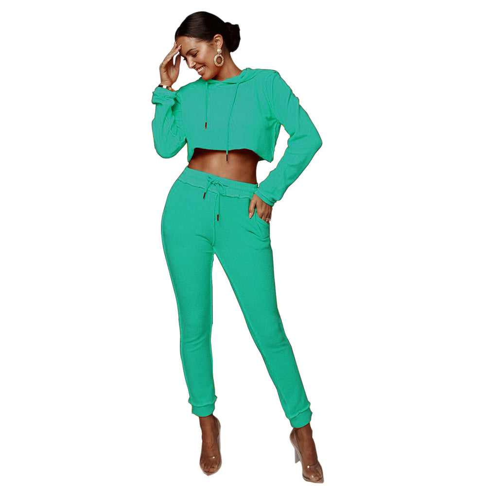 H3276 special offer: no returns or exchanges. please purchase with care. cross-border fashion women's casual activewear two-piece set (sweatshirt & bottoms)