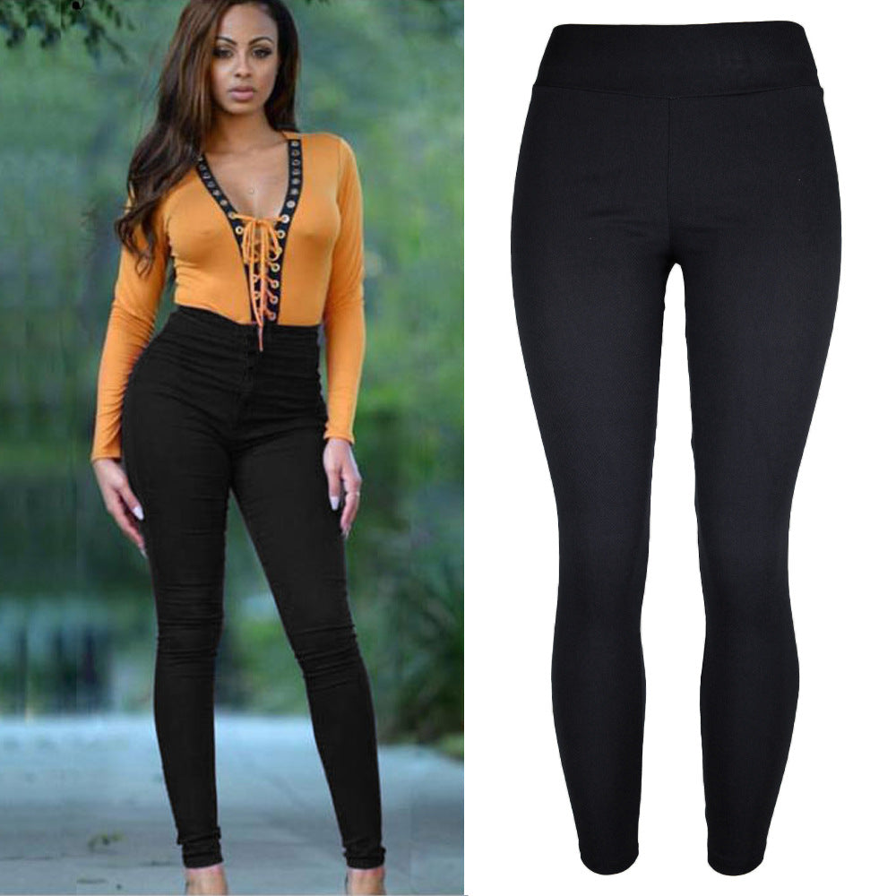 hot seller:  &  autumn new arrivals - women's high-waisted pencil pants, cropped length, european & american style casual pants