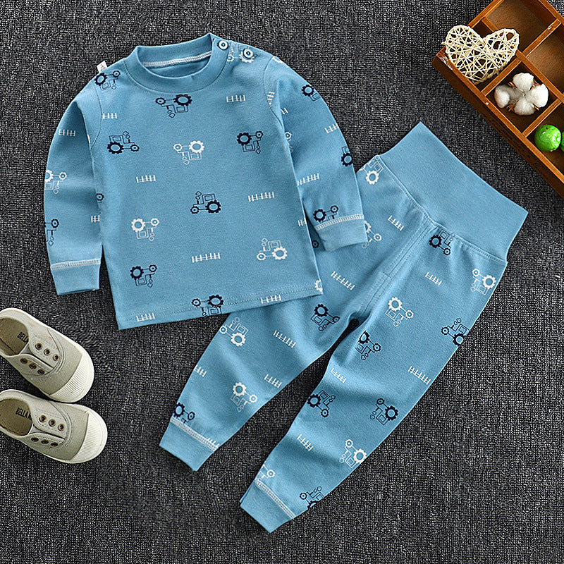 Spring & fall children's clothing kids high waist belly protection pants suit baby pure cottonintimates boys and girls autumn clothes and long trousers one piece dropshipping