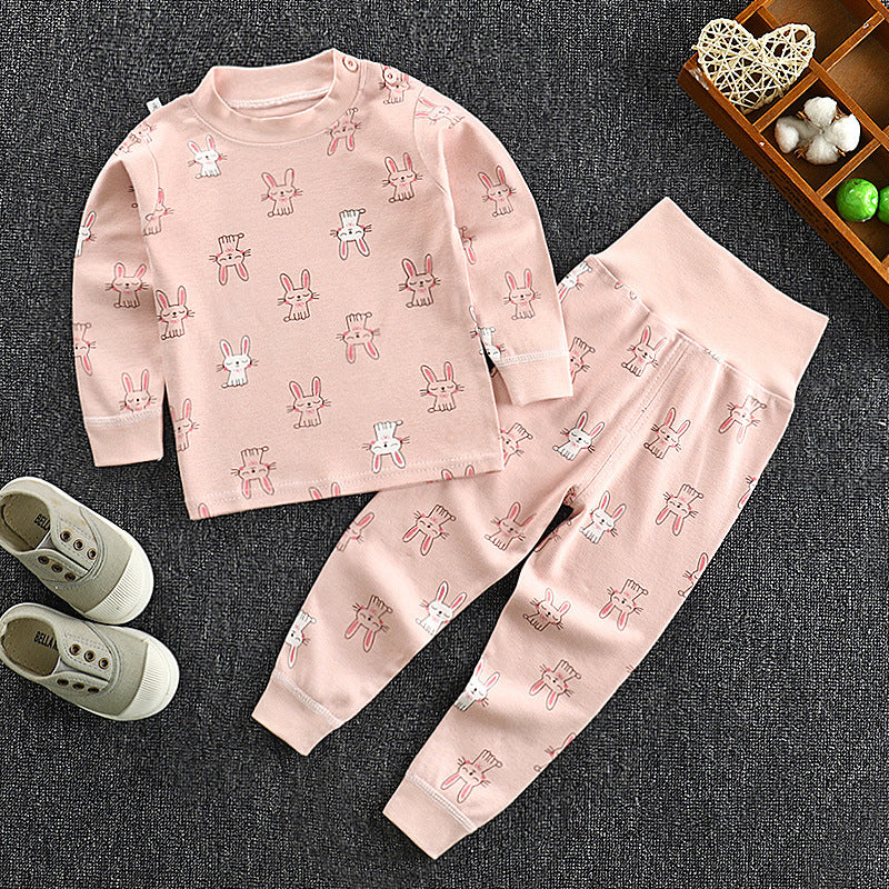 Spring & fall children's clothing kids high waist belly protection pants suit baby pure cottonintimates boys and girls autumn clothes and long trousers one piece dropshipping