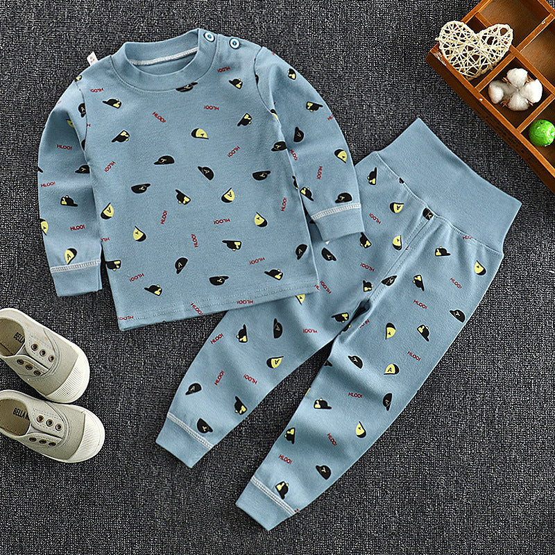 Spring & fall children's clothing kids high waist belly protection pants suit baby pure cottonintimates boys and girls autumn clothes and long trousers one piece dropshipping