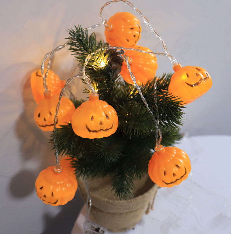 Hot-selling LED pumpkin light string Halloween party light string Festive atmosphere decorative battery box LED pumpkin light string
