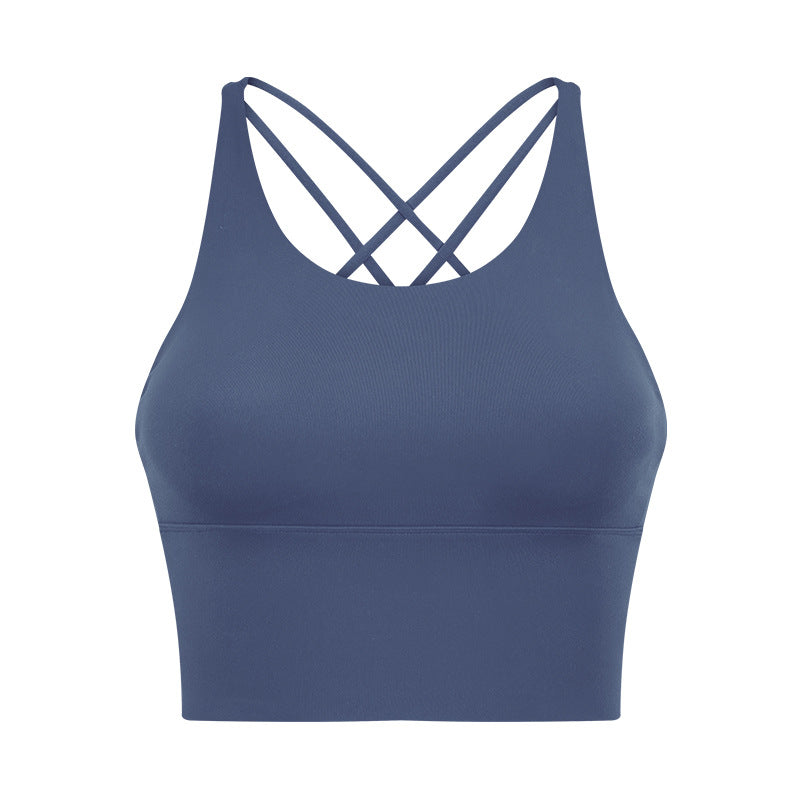 New sports bra - shockproof, sexy open-back, thin strappy tank top - women's yoga bra d19095