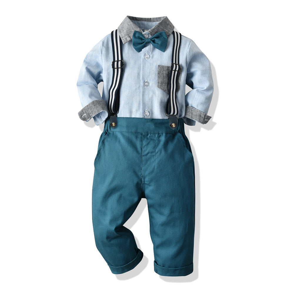 Exportautum new children's clothing kids shirtoutwear dark pants suitin stock