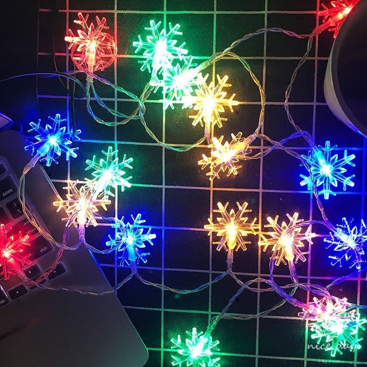 Directly from the manufacturer led snowflake light string romantic battery box courtyard arrangement flash light string christmas ins decorative lights