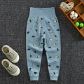 Spring & fall kids pure cotton long johns baby high waist belly pants baby openable pants boys and girls bottom pajamas