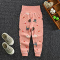 Spring & fall kids pure cotton long johns baby high waist belly pants baby openable pants boys and girls bottom pajamas