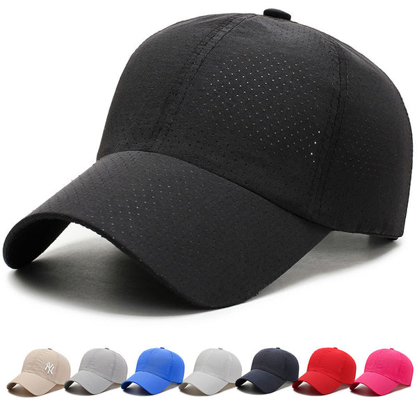 Hats Summer men's and women's quick-drying perforated baseball caps Outdoor breathable sunscreen visors Short brim fixed duck tongue caps