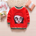 kids' winter new korean style long-sleeve girls' sweater - round neck pullover mink cashmere cartoon knitwear