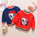 kids' winter new korean style long-sleeve girls' sweater - round neck pullover mink cashmere cartoon knitwear