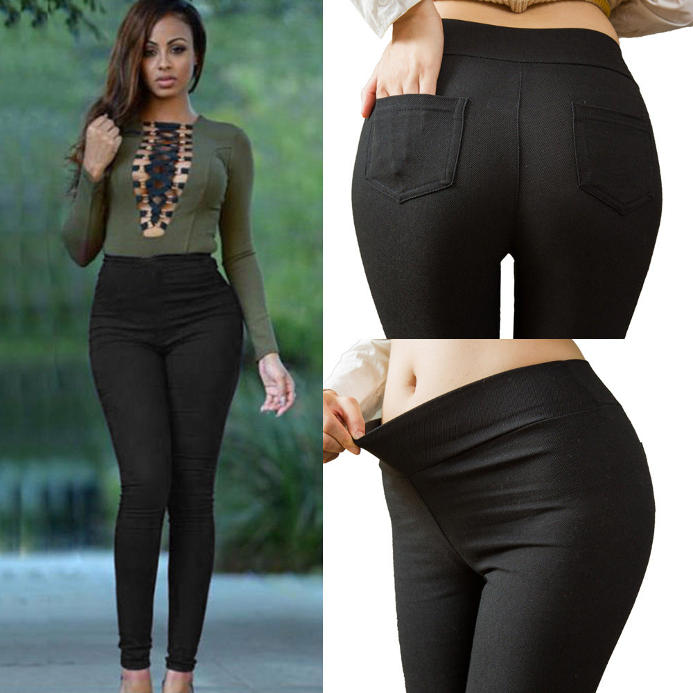 hot seller:  &  autumn new arrivals - women's high-waisted pencil pants, cropped length, european & american style casual pants