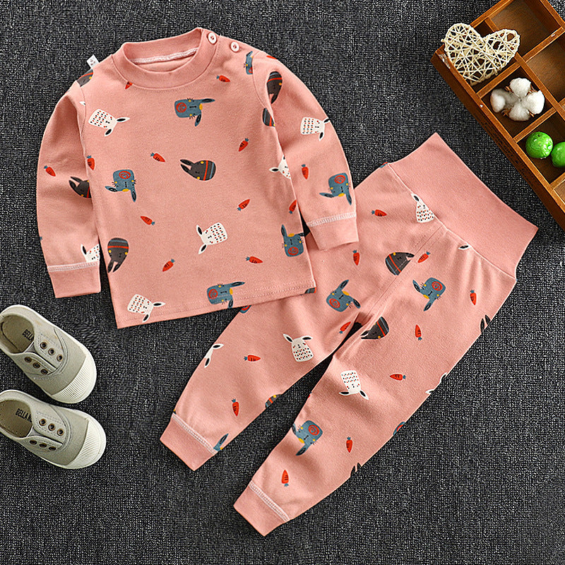 Spring & fall children's clothing kids high waist belly protection pants suit baby pure cottonintimates boys and girls autumn clothes and long trousers one piece dropshipping