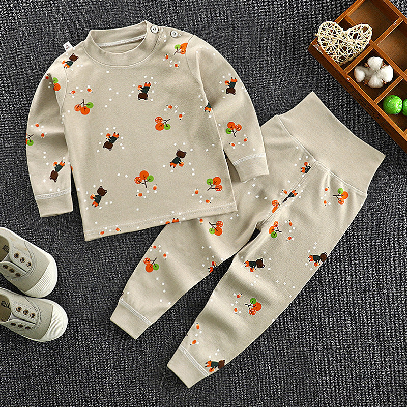 Spring & fall children's clothing kids high waist belly protection pants suit baby pure cottonintimates boys and girls autumn clothes and long trousers one piece dropshipping