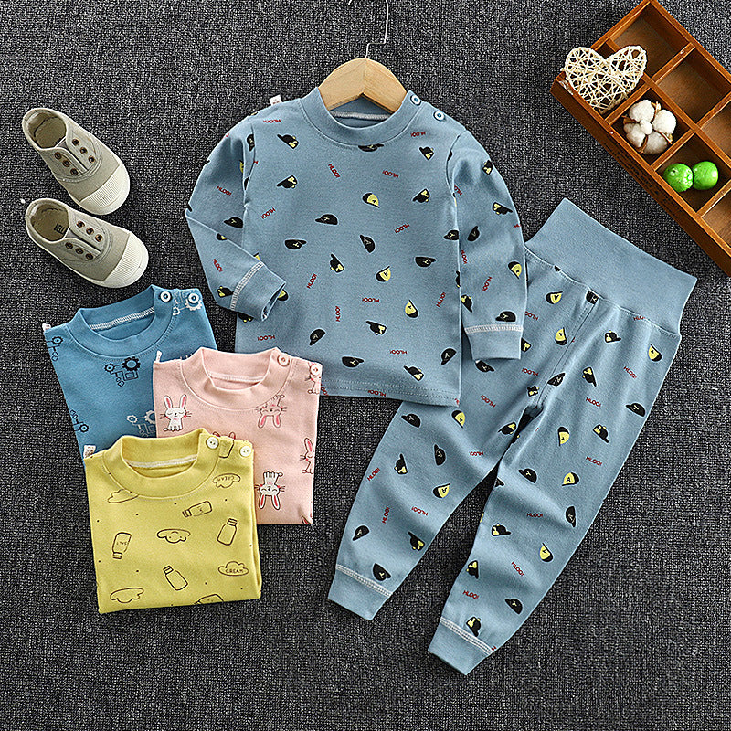 Spring & fall children's clothing kids high waist belly protection pants suit baby pure cottonintimates boys and girls autumn clothes and long trousers one piece dropshipping