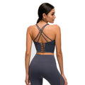New arrival thin shoulder strap cross back sports intimates women's new arrivalsexybackless fitness yoga bra d19095